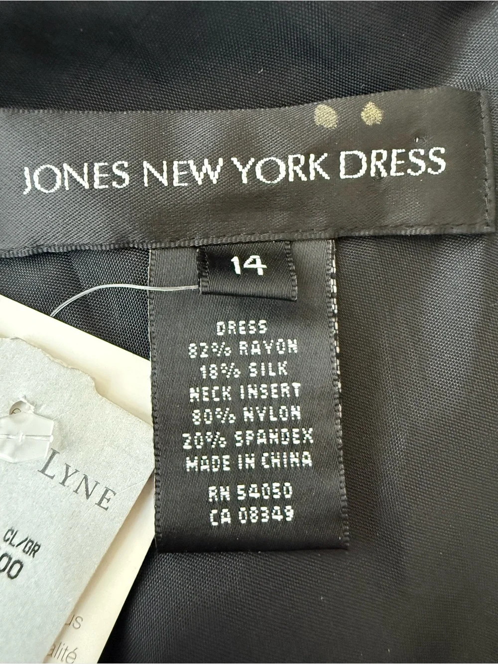 Jones New York Black Velvet Beaded V-Neck Midi Cocktail Dress